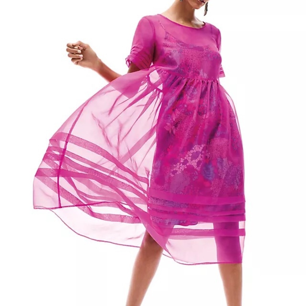Anthropologie Gabrielle Silk Organza Midi Dress, 8